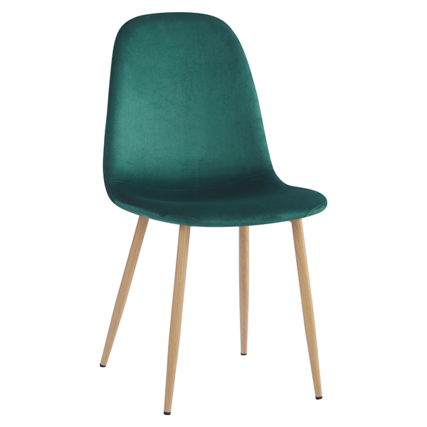 Scaun LEGA NEW, verde smarald/fag, stofa catifelata/metal, 45x56x85 cm