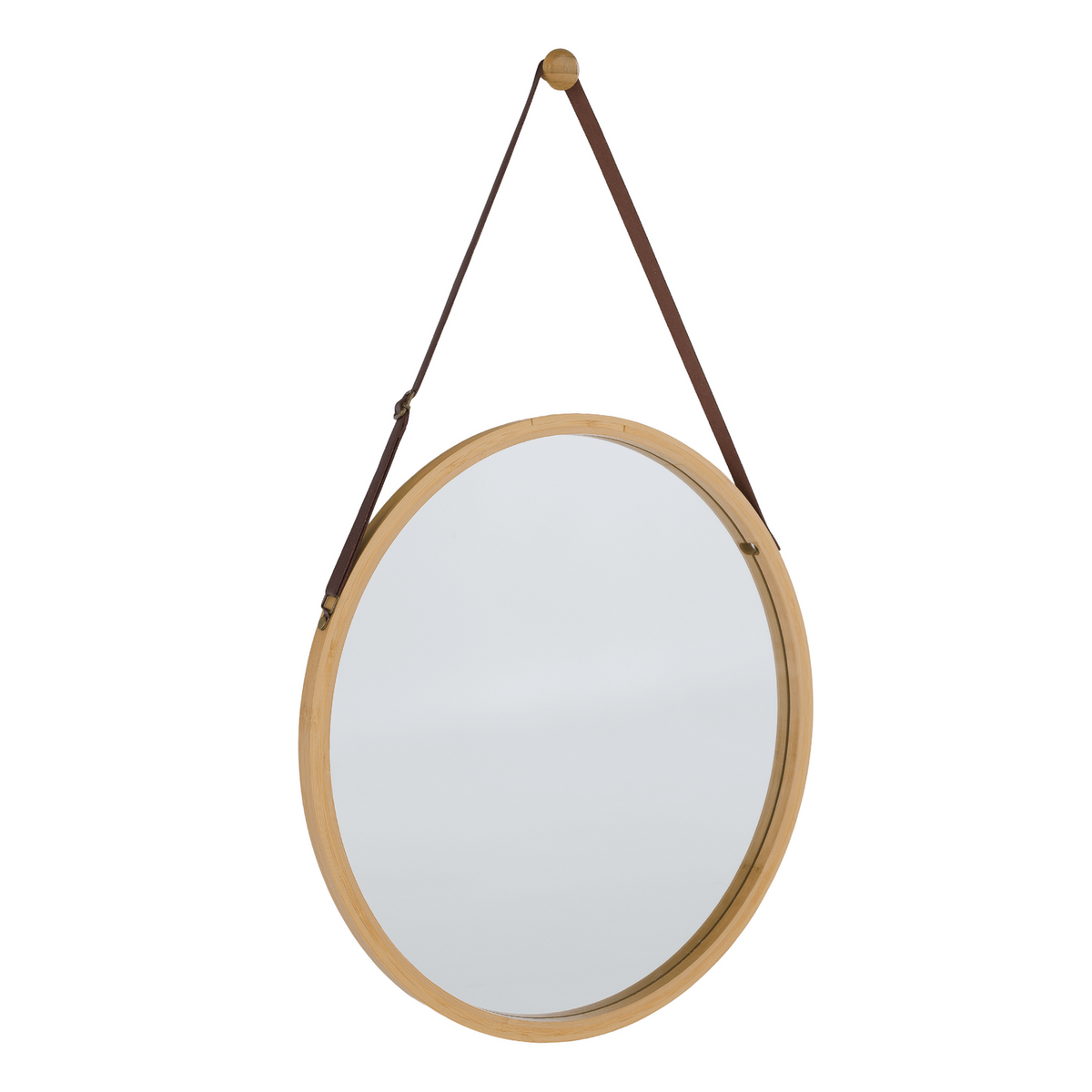 Oglinda LEMI 1, bambus natural, lemn de bambus, 45x2x45 cm