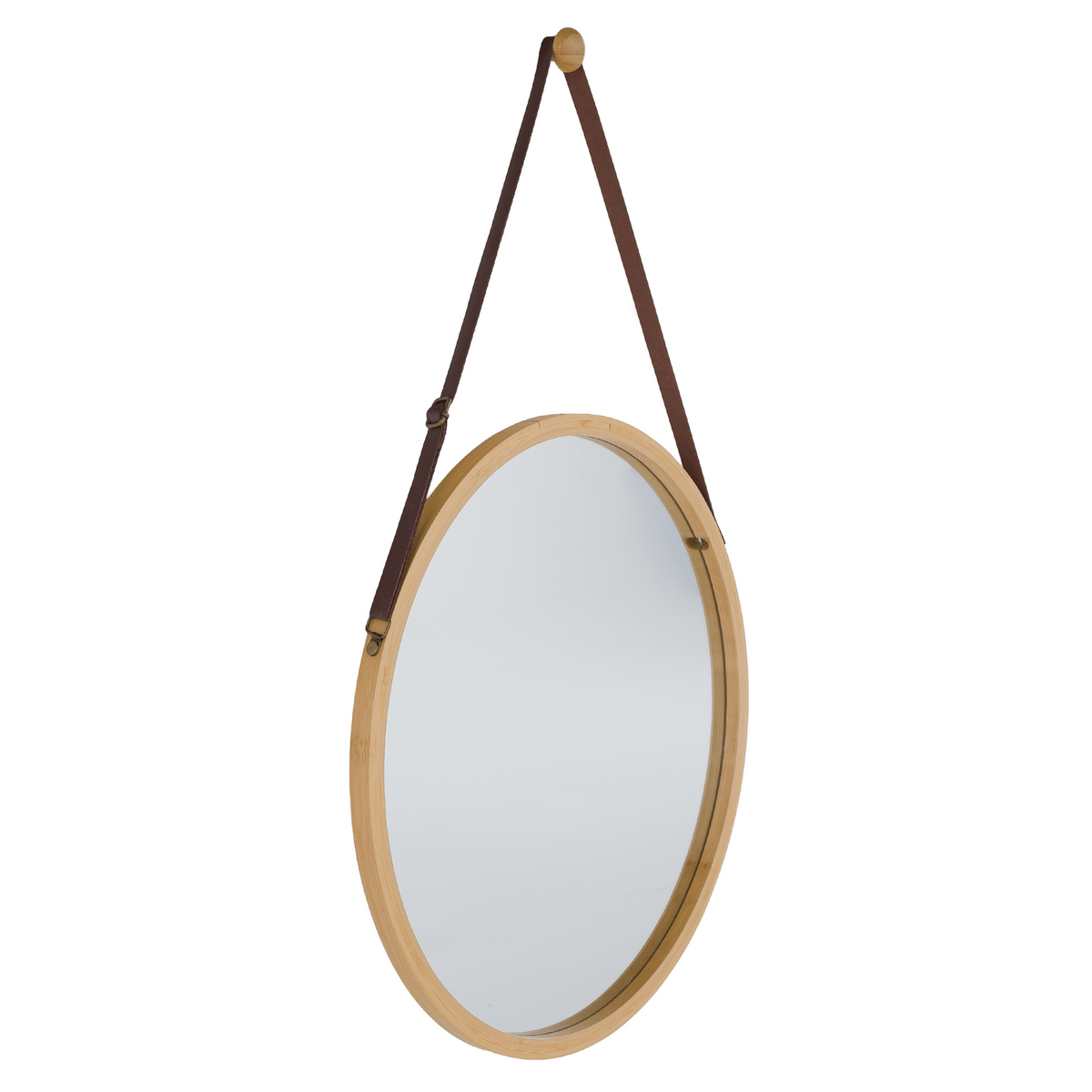 Oglinda LEMI 1, bambus natural, lemn de bambus, 45x2x45 cm