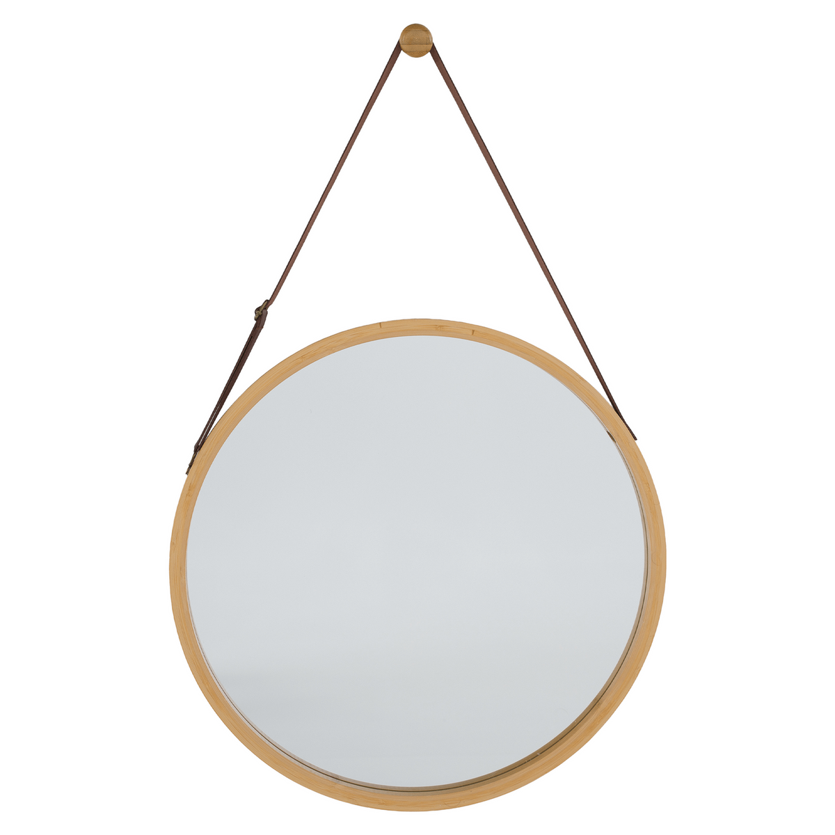 Oglinda LEMI 1, bambus natural, lemn de bambus, 45x2x45 cm