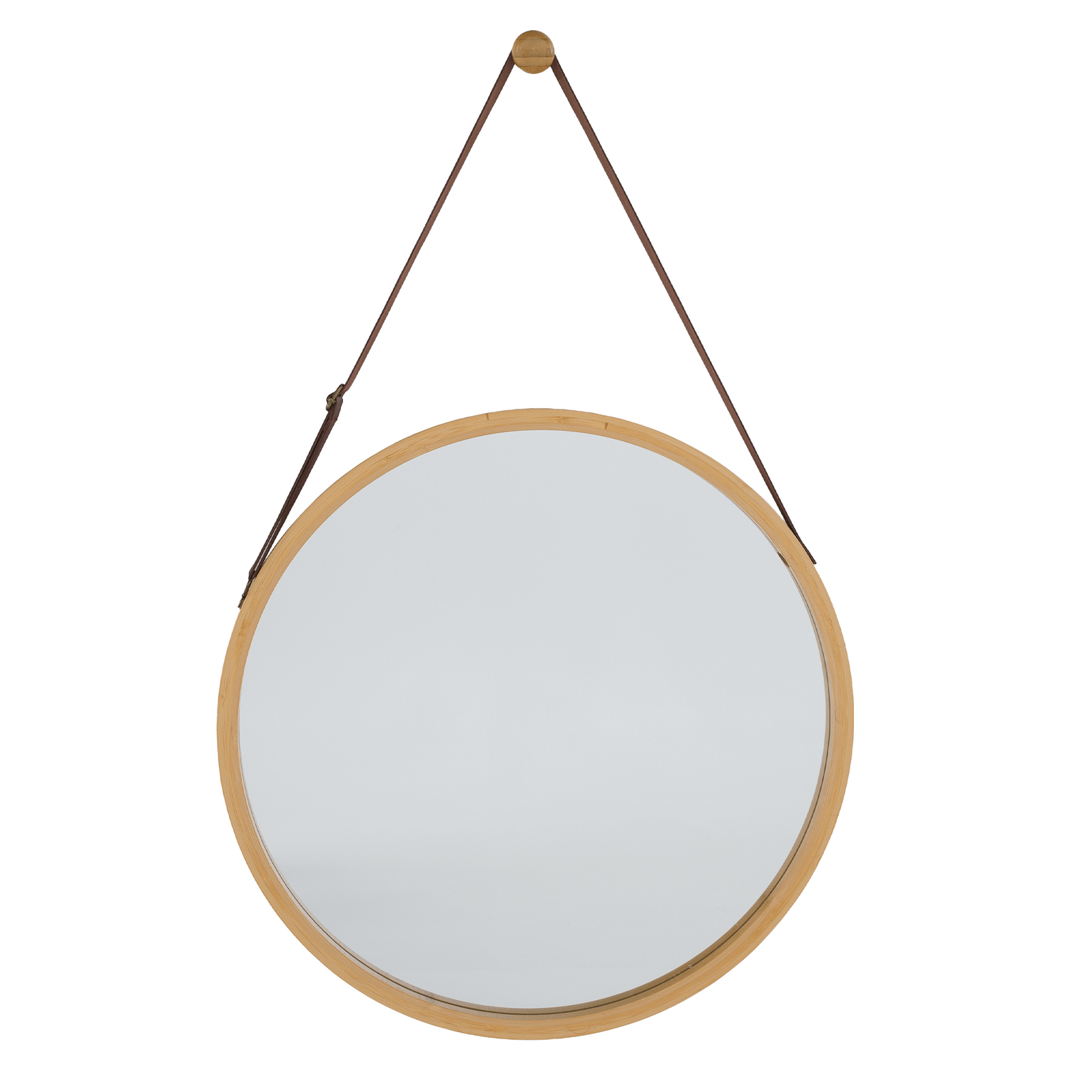 Oglinda LEMI 1, bambus natural, lemn de bambus, 45x2x45 cm