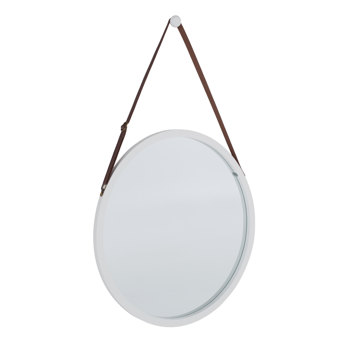 Oglinda LEMI 1, bambus alb, lemn de bambus, 45x2x45 cm