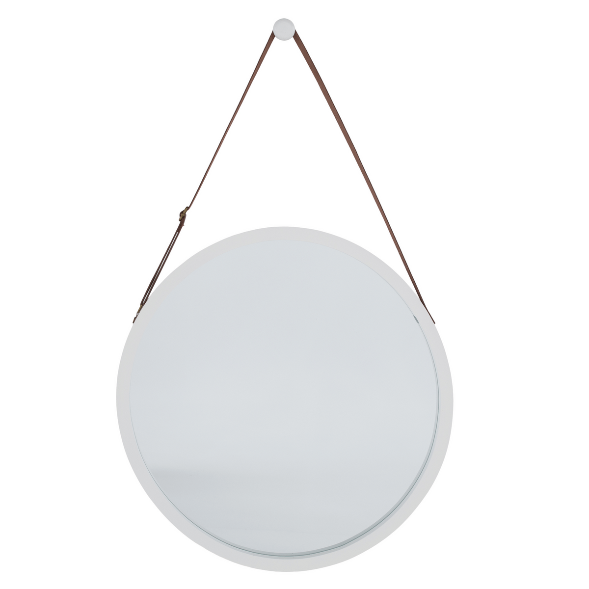 Oglinda LEMI 1, bambus alb, lemn de bambus, 45x2x45 cm