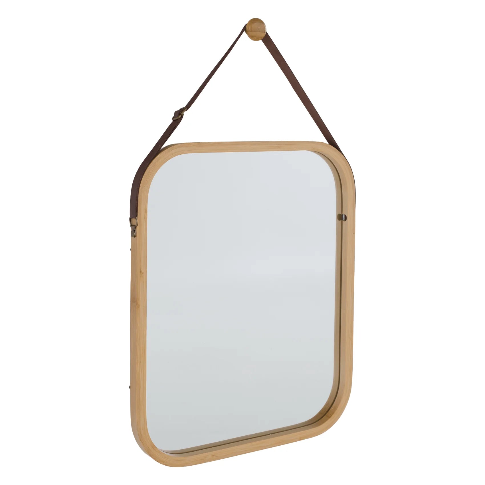 Oglinda LEMI 2, bambus natural, lemn de bambus lacuit, 45x2x45 cm