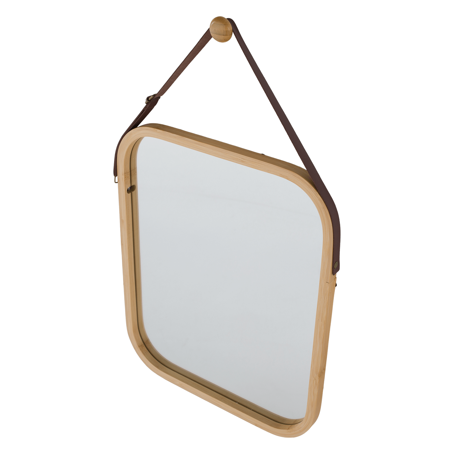 Oglinda LEMI 2, bambus natural, lemn de bambus lacuit, 45x2x45 cm
