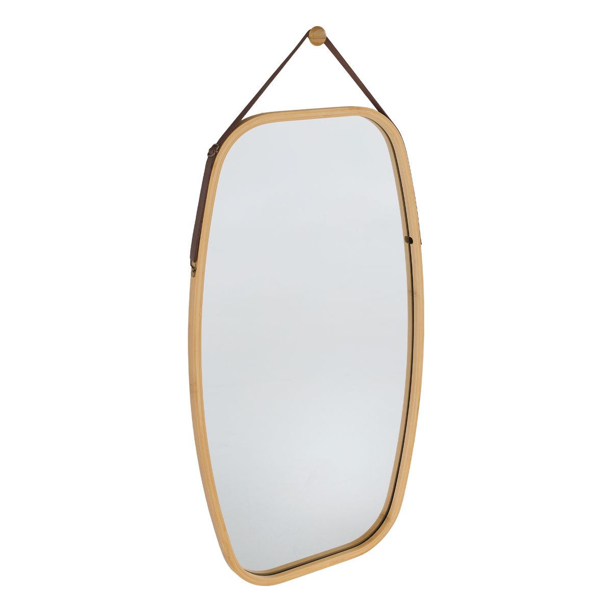 Oglinda LEMI 3+C420, bambus natural, lemn de bambus lacuit, 43x2x76 cm