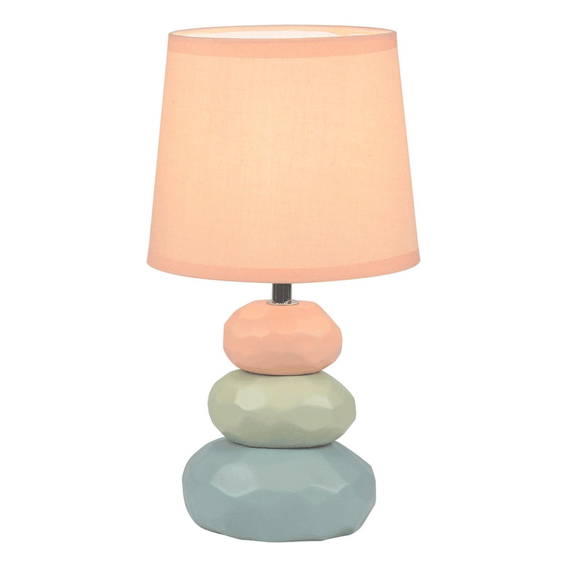 Lampa LENUS, portocalie/albastra/verde, ceramica, 16.5x16.5x30.2 cm