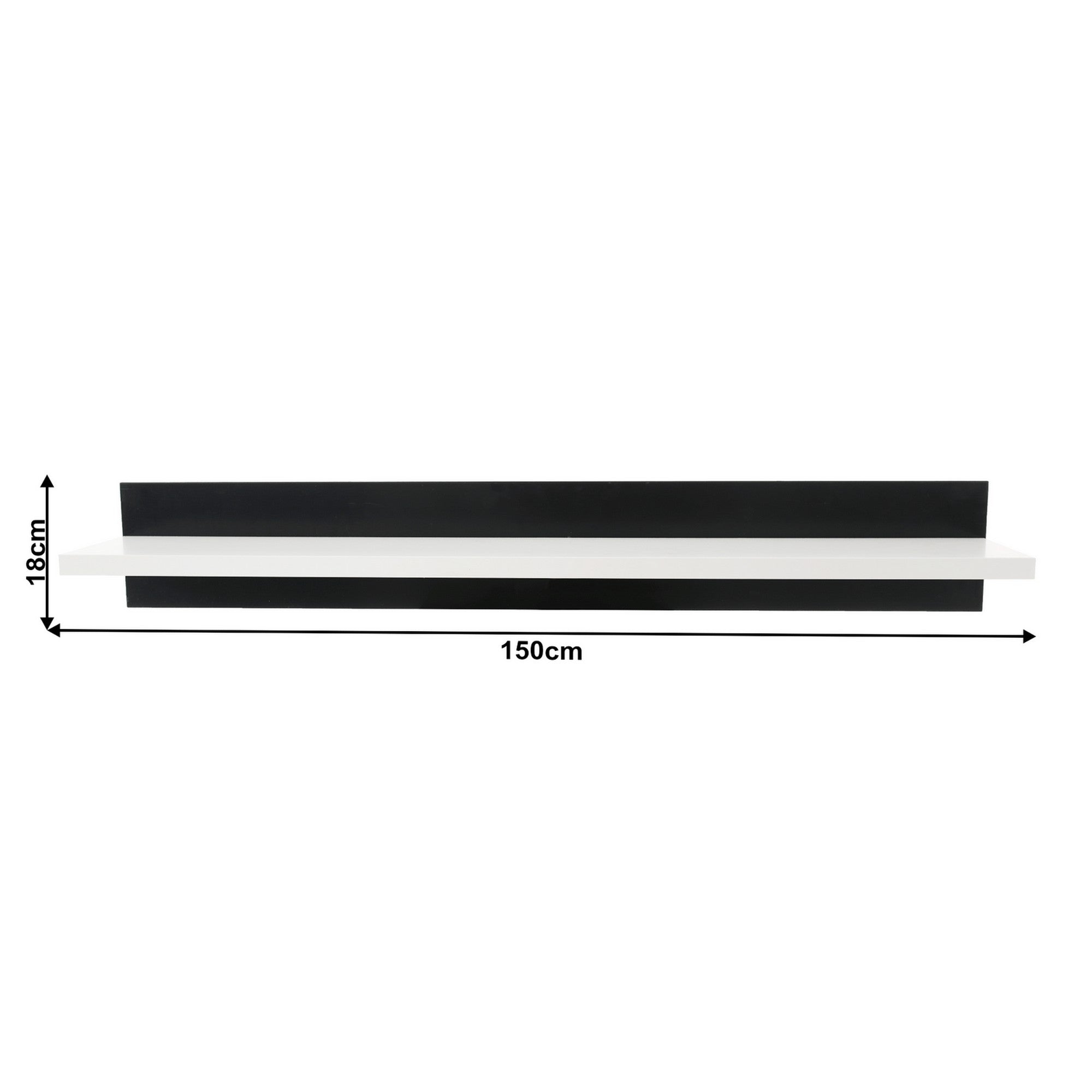 Mobilier living LEO, alb/negru lucios, PAL melaminat/sticla, cu iluminare LED, 7 piese, 250x42x180 cm