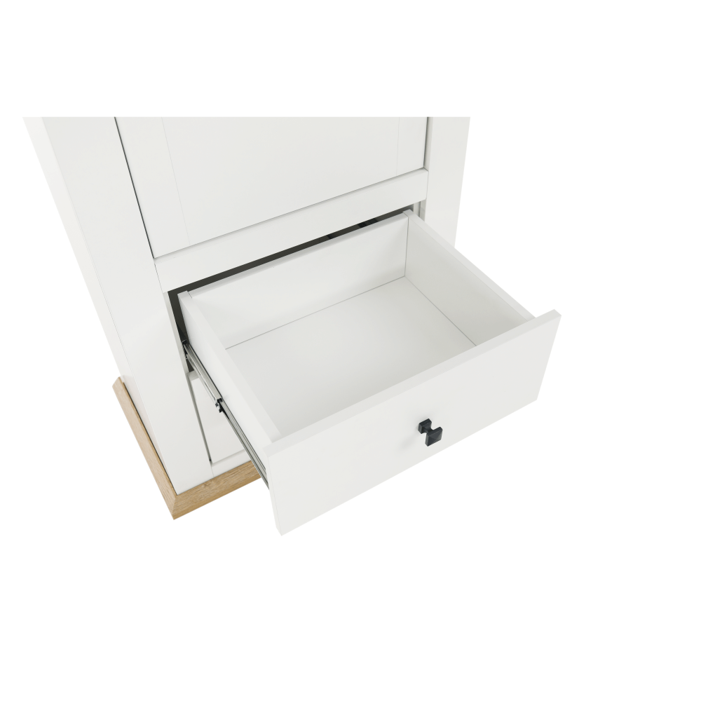 Vitrina LEON MZ4, alb/stejar deschis, PAL laminat, 70x40x200 cm