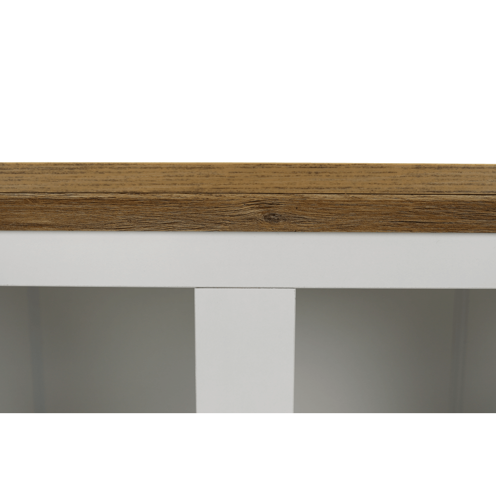 Vitrina LEON MZ5, alb/stejar deschis, PAL laminat, 125x40x180 cm