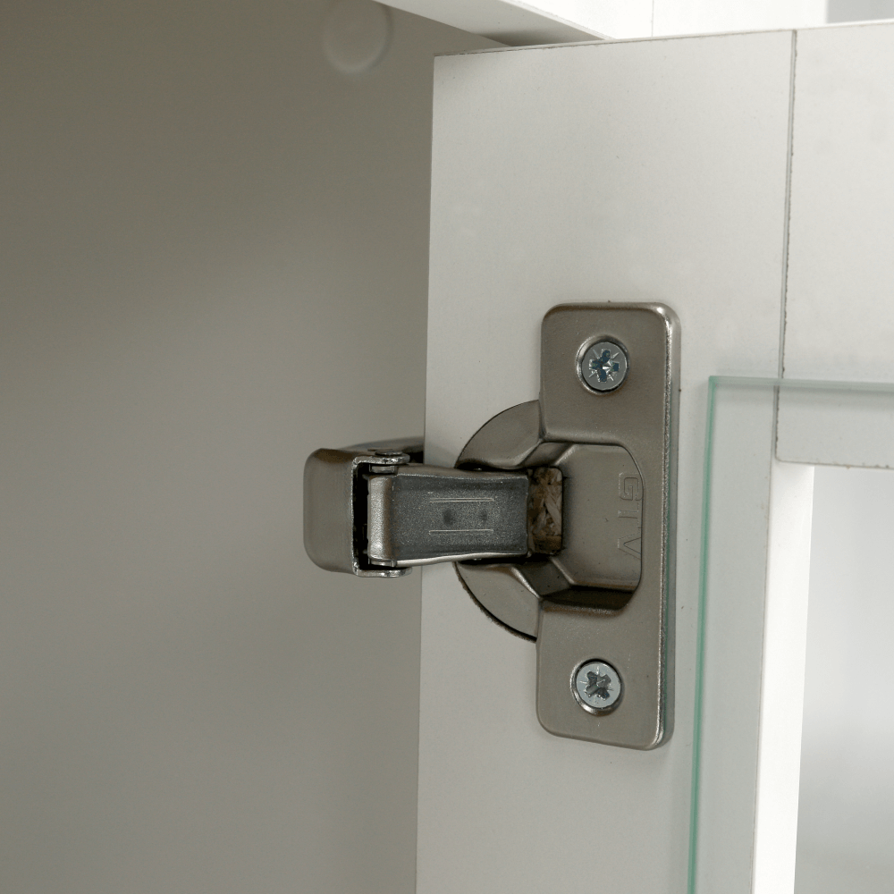 Vitrina LEON MZ5, alb/stejar deschis, PAL laminat, 125x40x180 cm