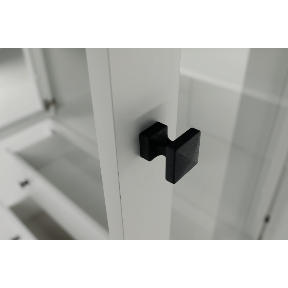 Vitrina LEON MZ5, alb/stejar deschis, PAL laminat, 125x40x180 cm