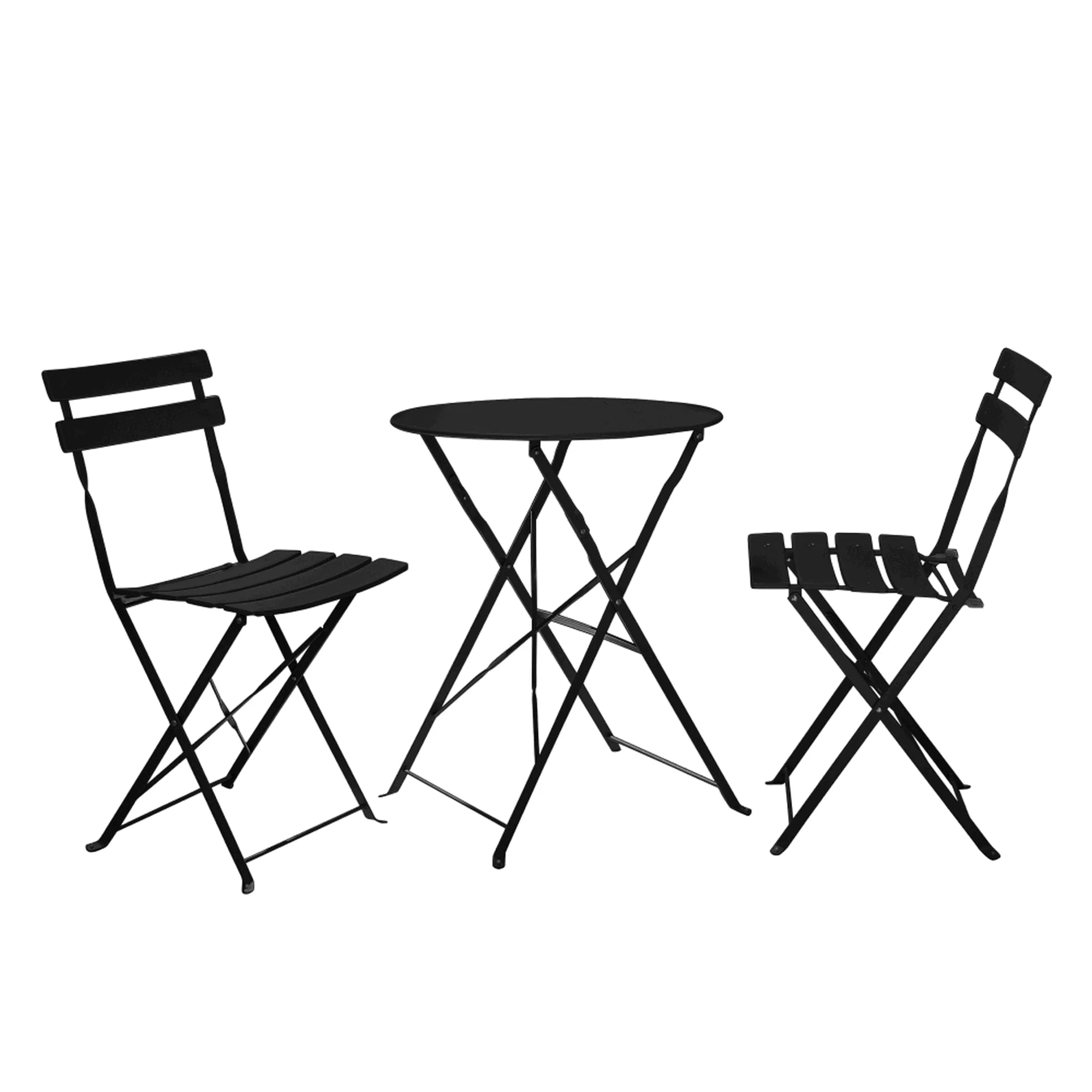 Set gradina OBAX, negru, otel, cu masuta si 2 scaune