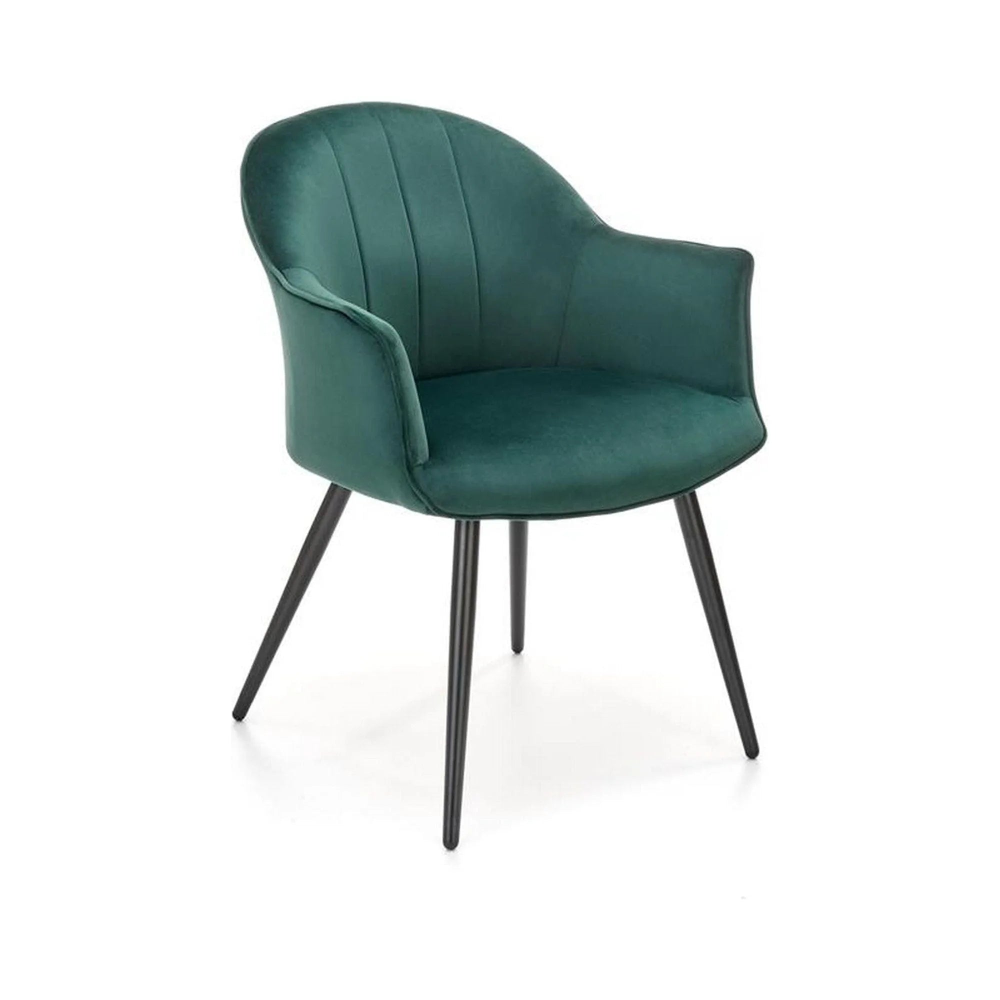 Scaun K468, verde inchis/negru, stofa catifelata/metal, 67x62x84 cm