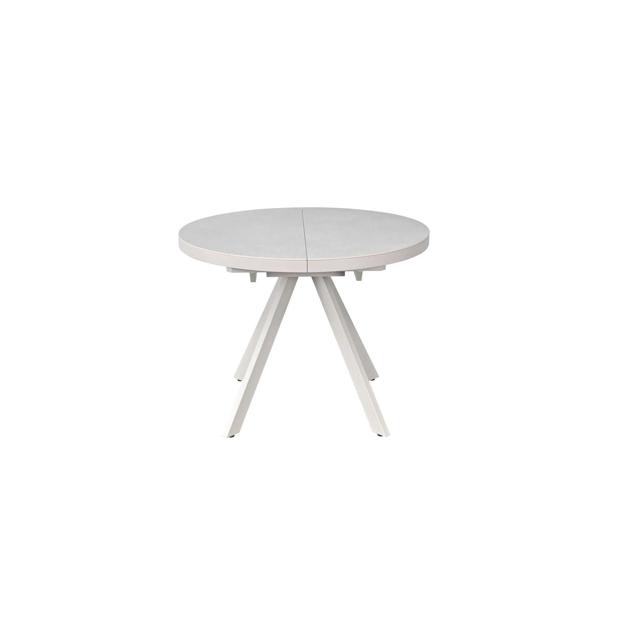 Masa extensibila LIBRA, grej cu efect de piatra travertin, ceramica/metal, 100/130x100x75 cm
