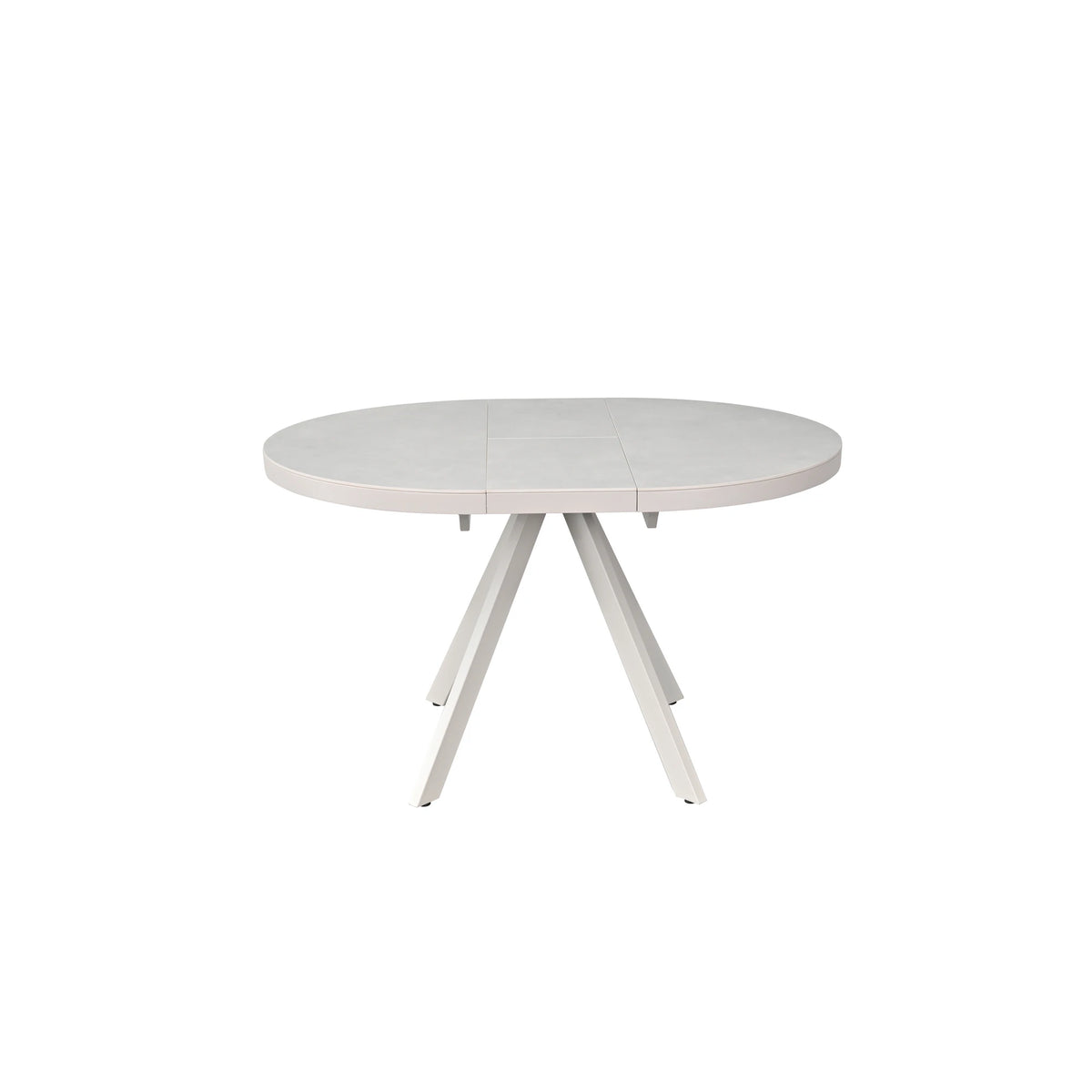 Masa extensibila LIBRA, grej cu efect de piatra travertin, ceramica/metal, 100/130x100x75 cm
