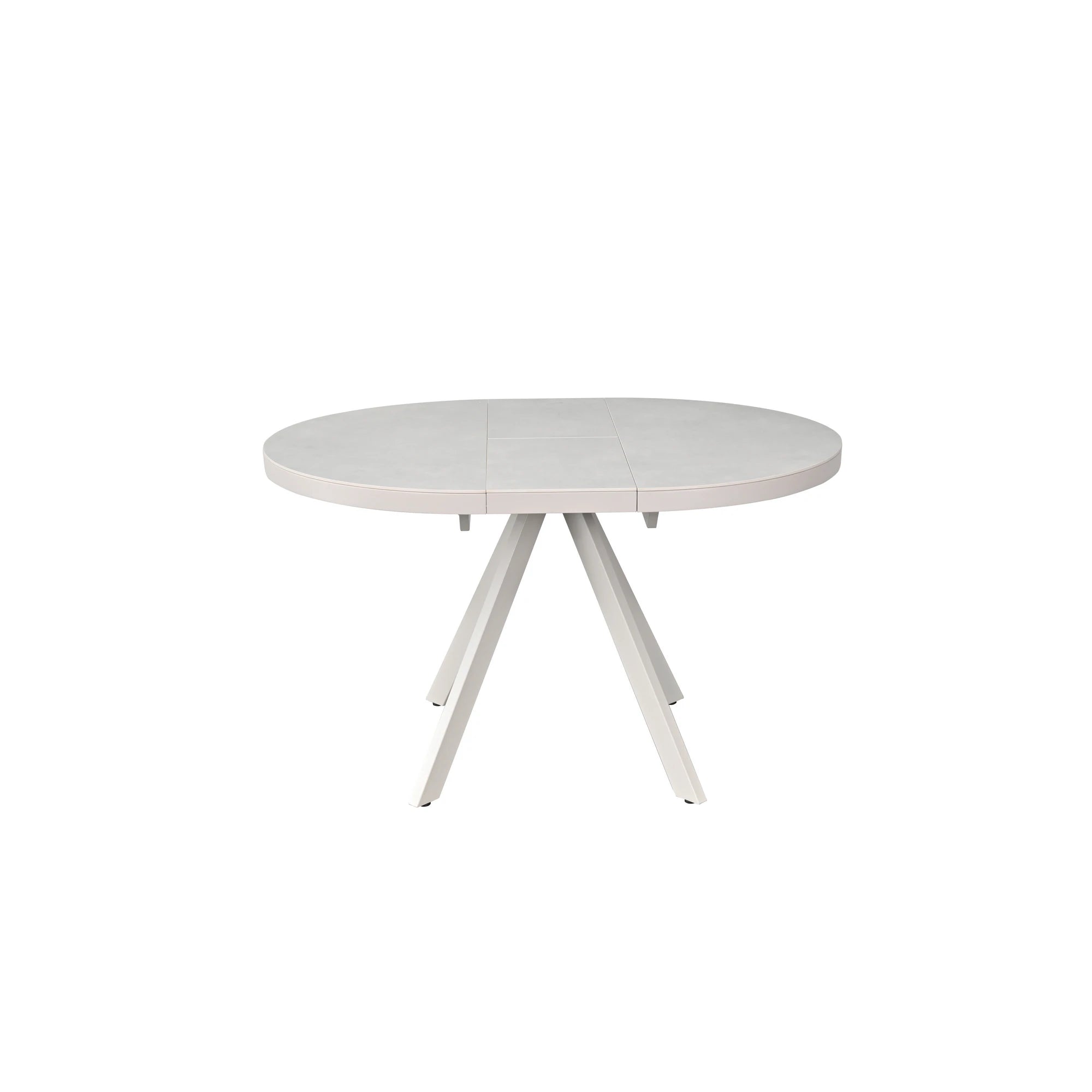 Masa extensibila LIBRA, grej cu efect de piatra travertin, ceramica/metal, 100/130x100x75 cm