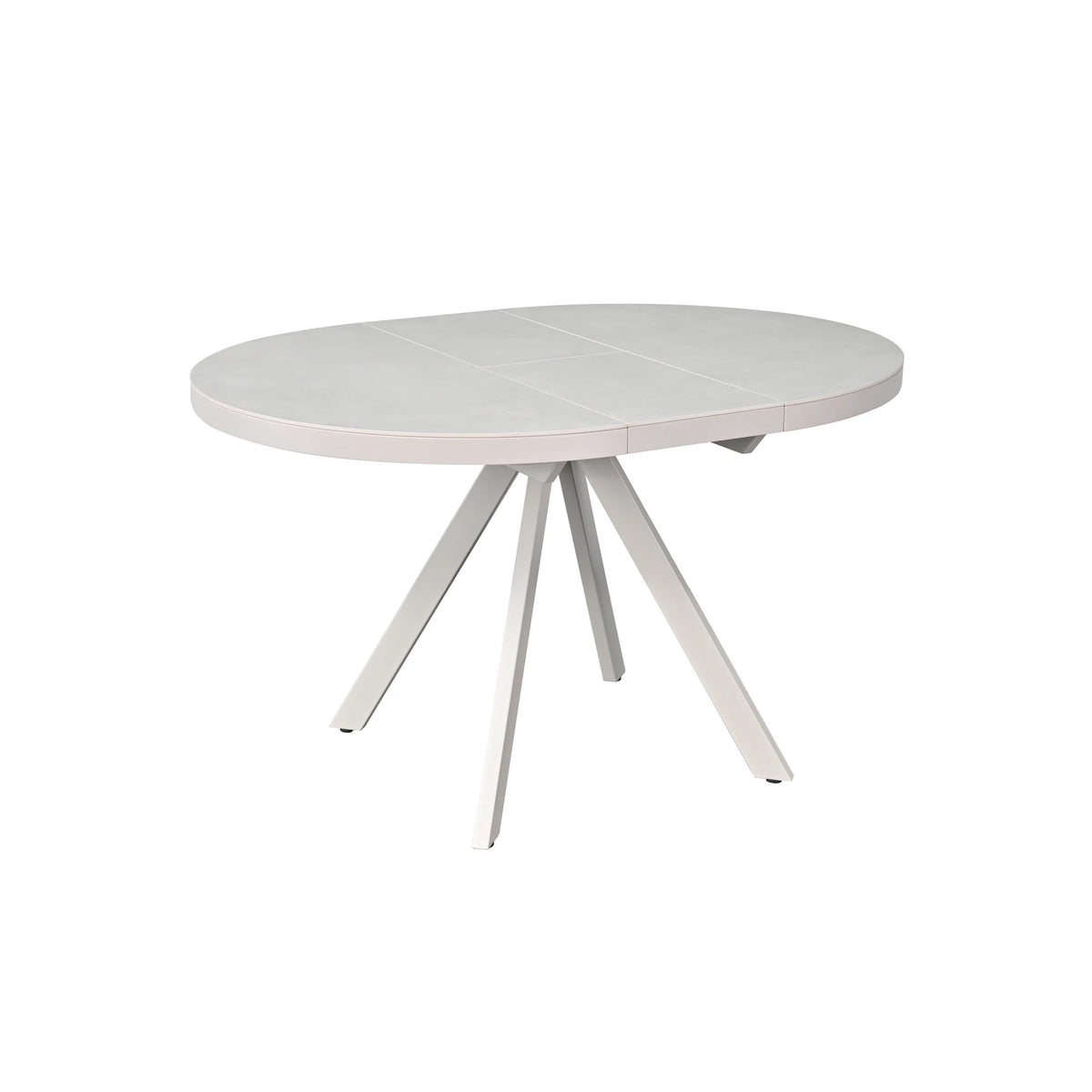 Masa extensibila LIBRA, grej cu efect de piatra travertin, ceramica/metal, 100/130x100x75 cm