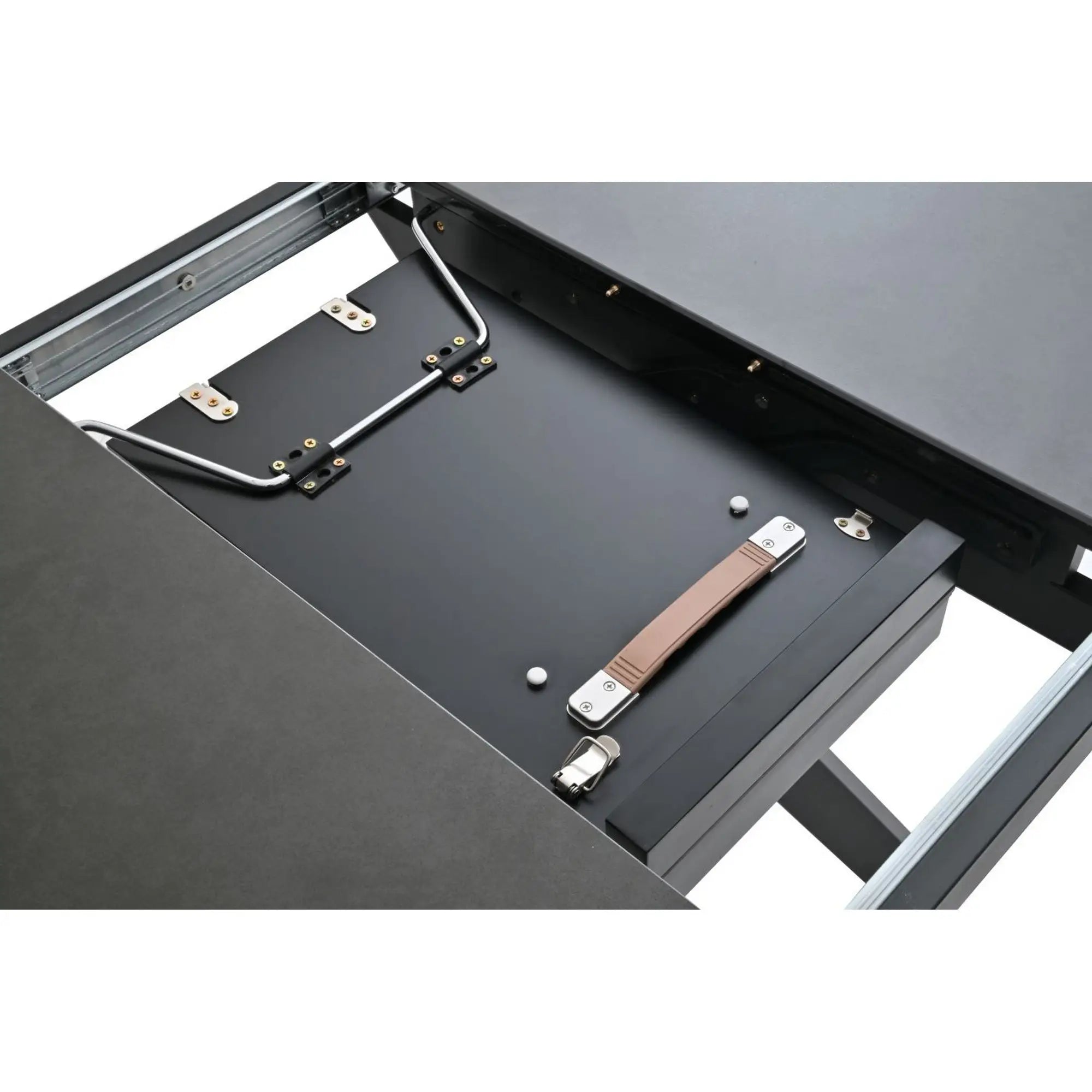 Masa extensibila LIBRA, gri mat/negru, ceramica/metal, 100/130x100x75 cm