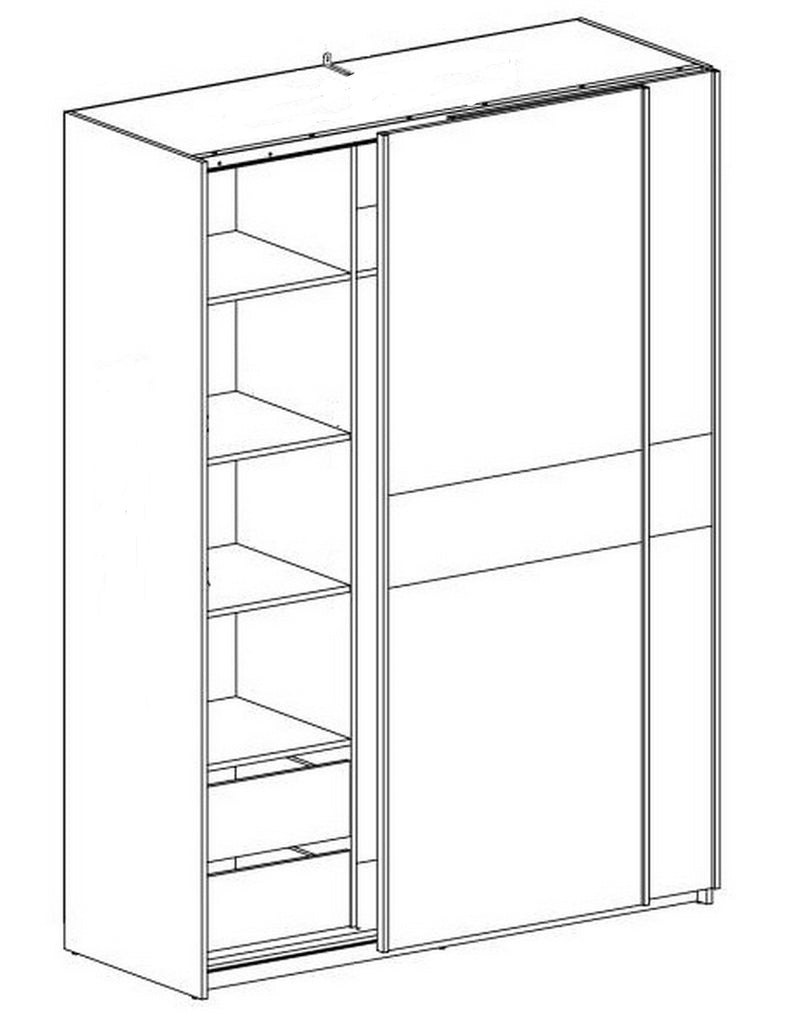 Dulap LIMA S1, stejar sonoma, cu 2 usi, 153x58x210 cm