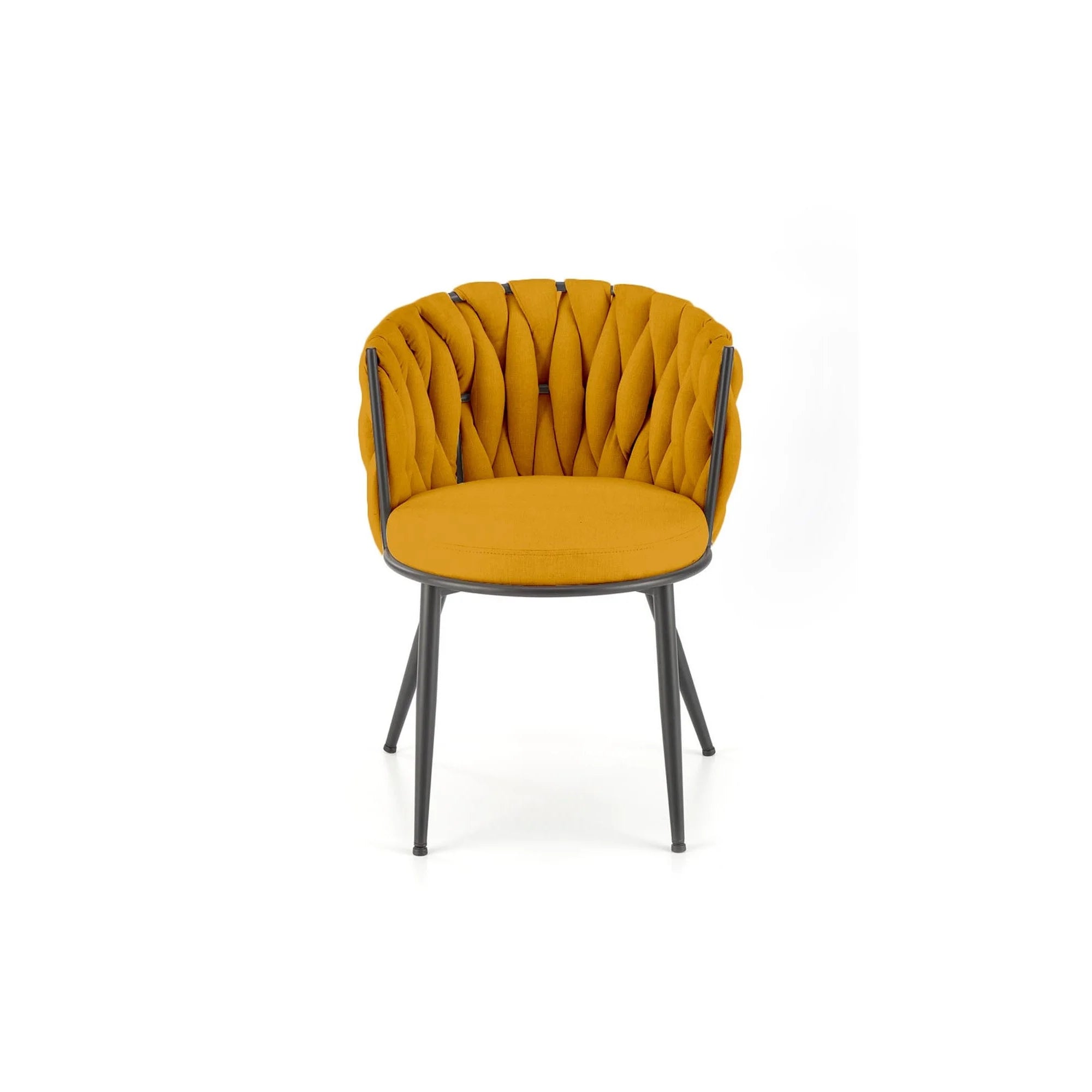 Scaun K516, galben/negru, stofa clasica/metal, 57x60x79 cm