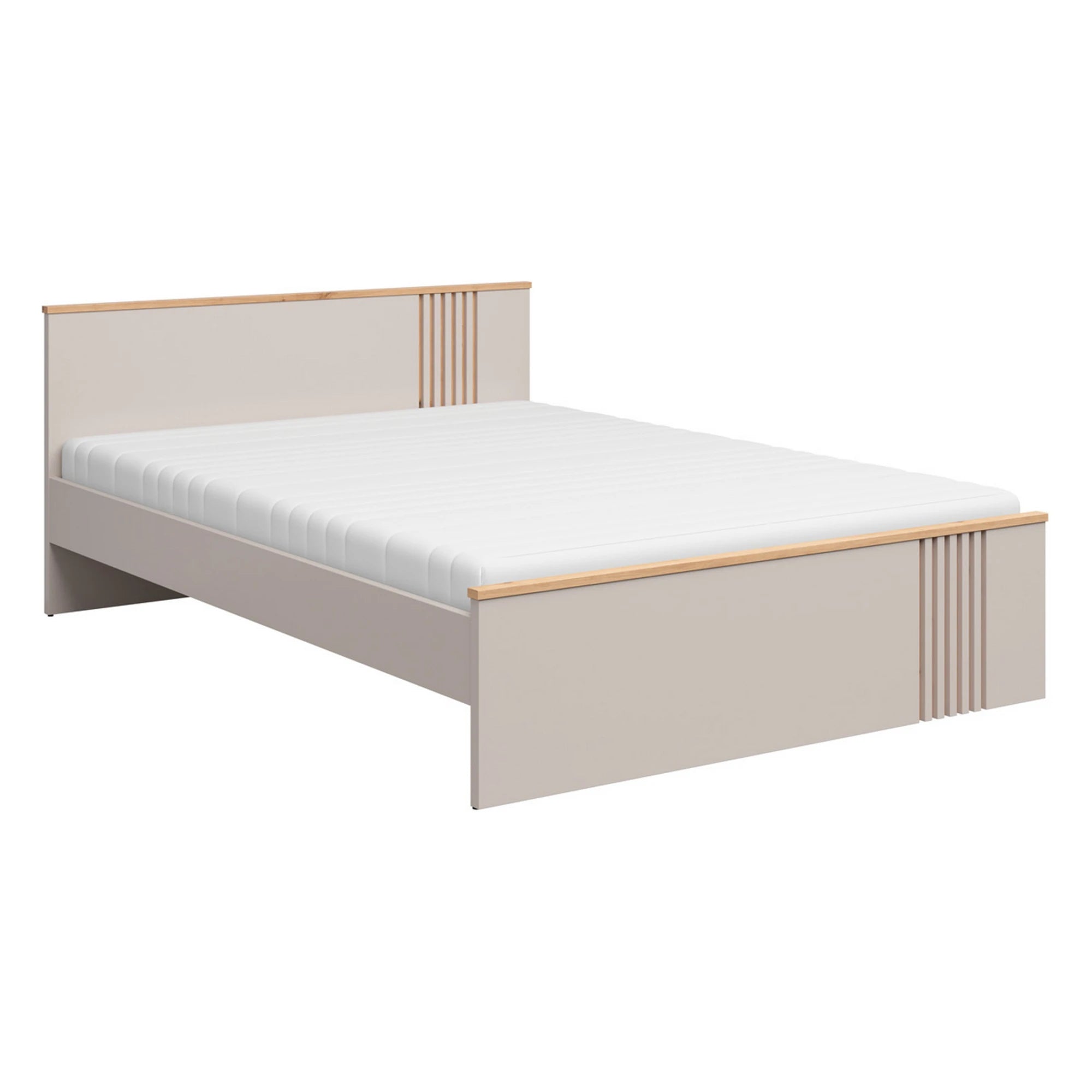 Pat 160 cm BREVAS, stejar artisan/casmir, PAL, cu somiera