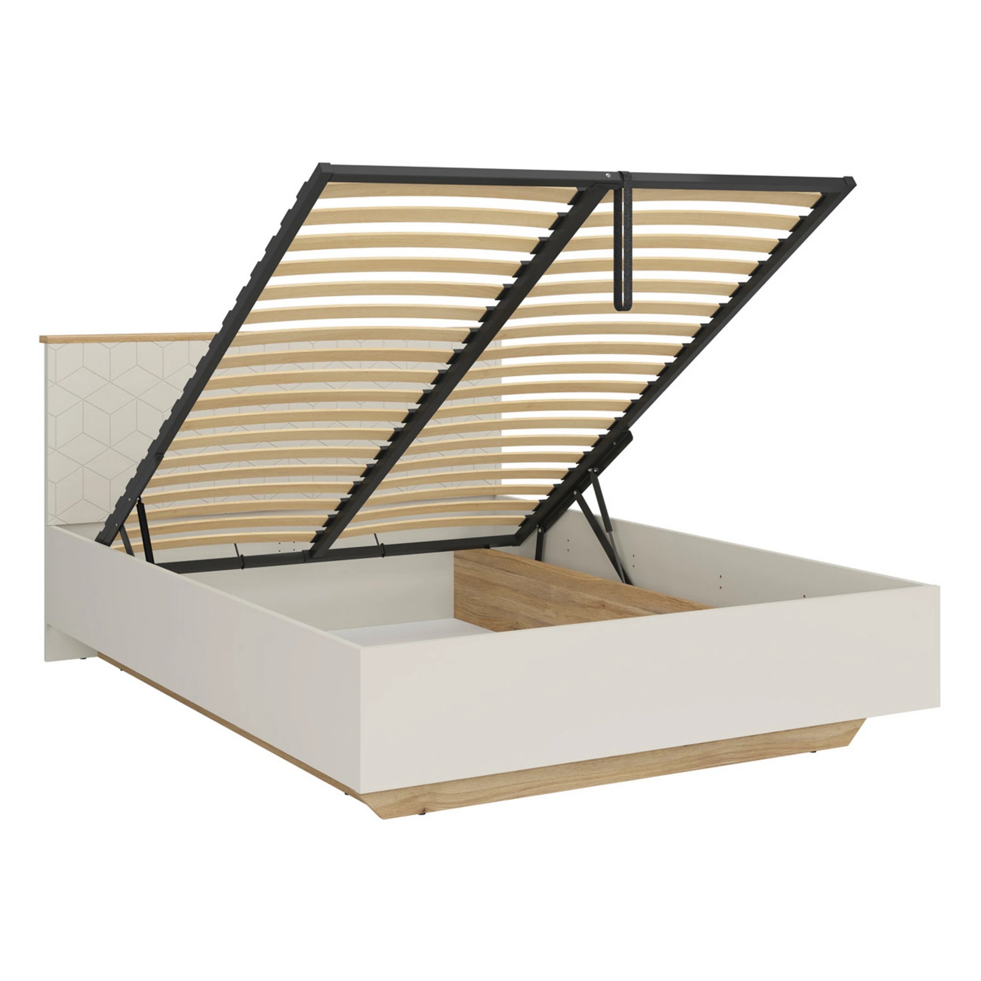Set dormitor GLAMOUR, casmir/stejar, pat 160x200, dulap cu 3 usi, 2 noptiere si o comoda