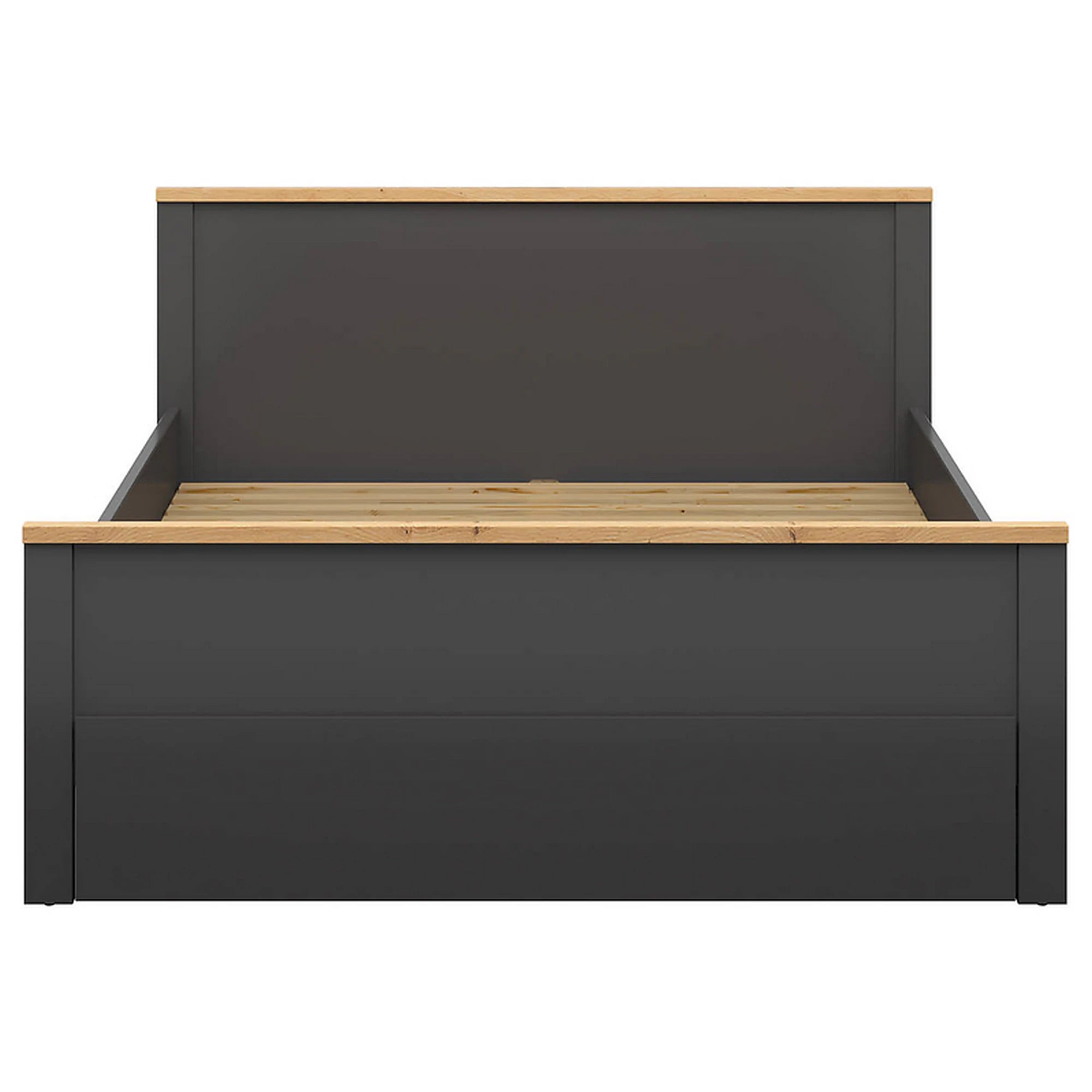 Cadru pat HESEN 160x200, gri grafit/stejar artisan, PAL