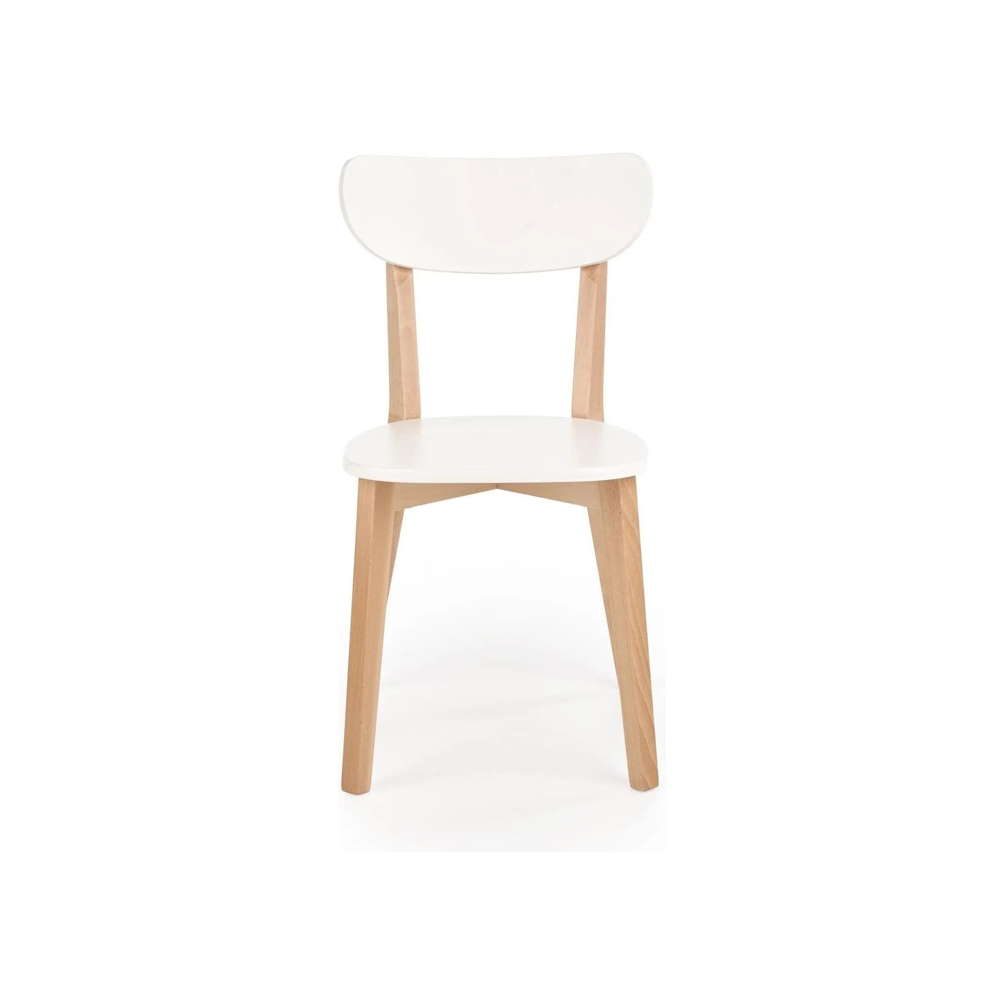 Scaun BUGGI, alb/stejar, lemn de fag, 45X50X81 CM
