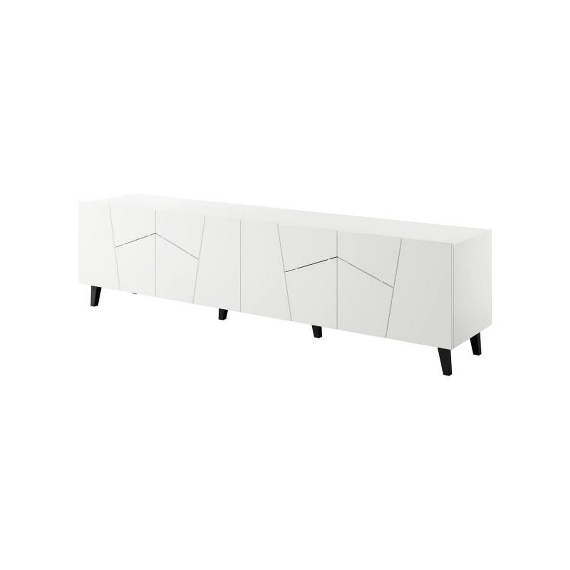 Comoda TV ETNA, alb/negru, PAL laminat/plastic, 200x42x52 cm