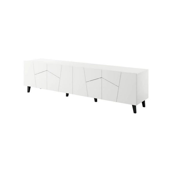 Comoda TV ETNA, alb/negru, PAL laminat/plastic, 200x42x52 cm