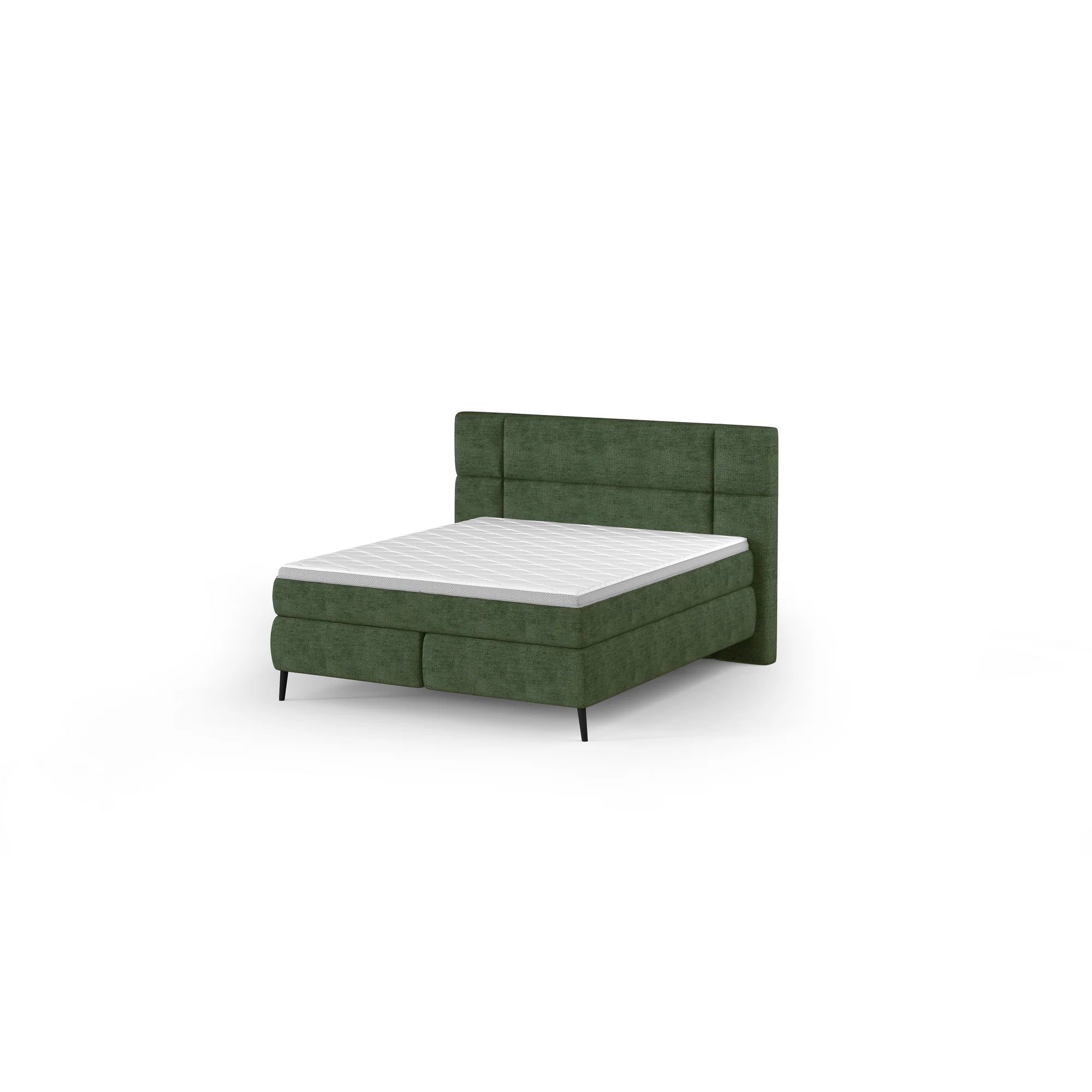 Pat boxspring LUCIO 140x200, personalizabil materiale Gama Premium, cu saltele si topper