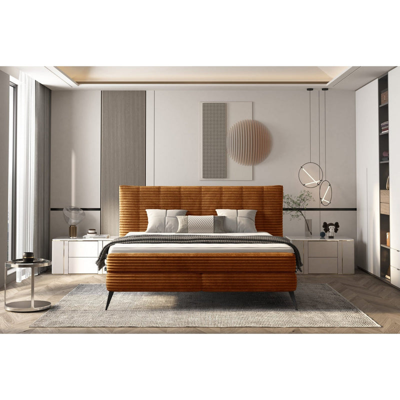 Pat LUCY 180 boxspring, personalizabil materiale gama Oferta Avantaj, cu saltele si topper 5 cm