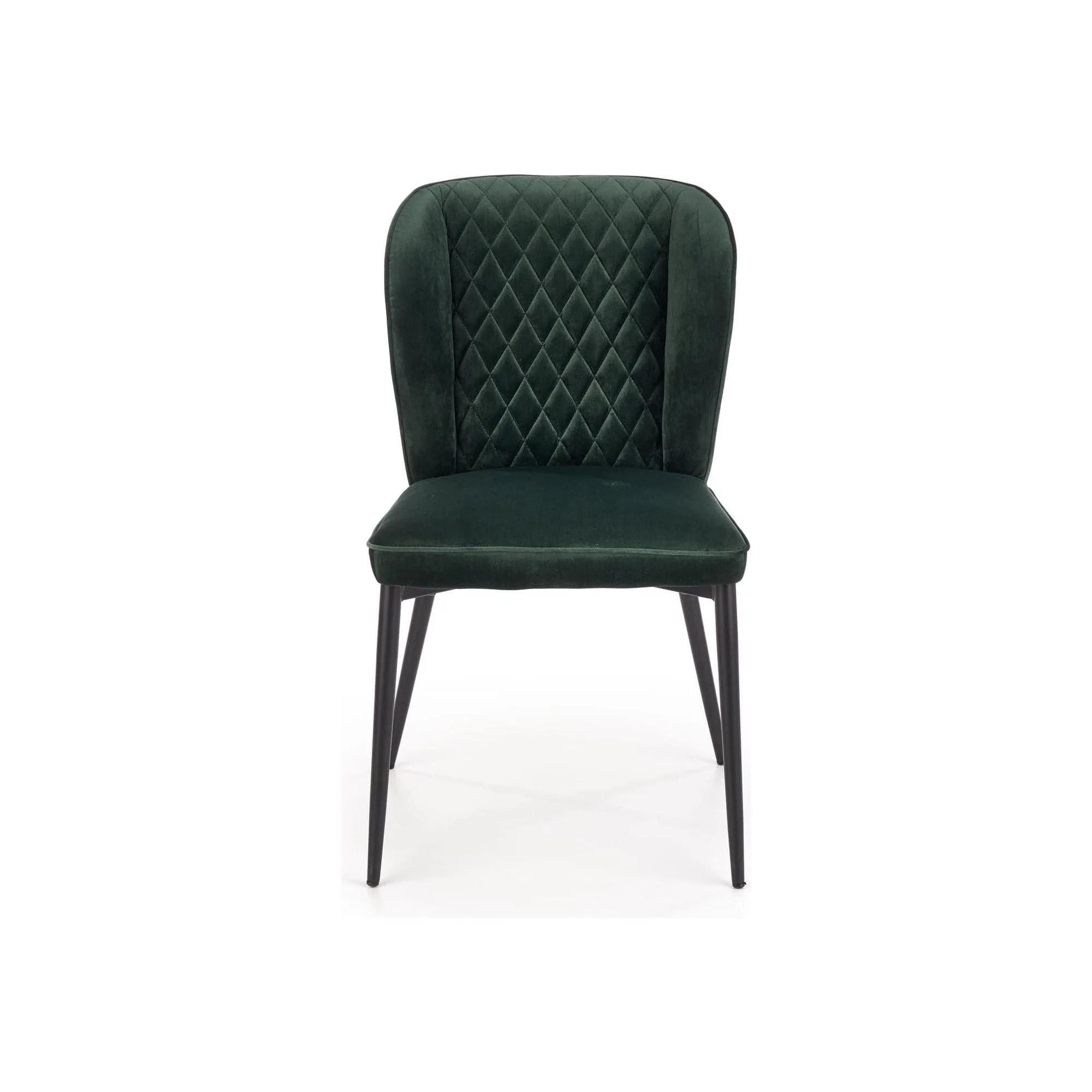 Scaun tapitat K399, verde/negru, stofa/metal, 50x60x84 cm