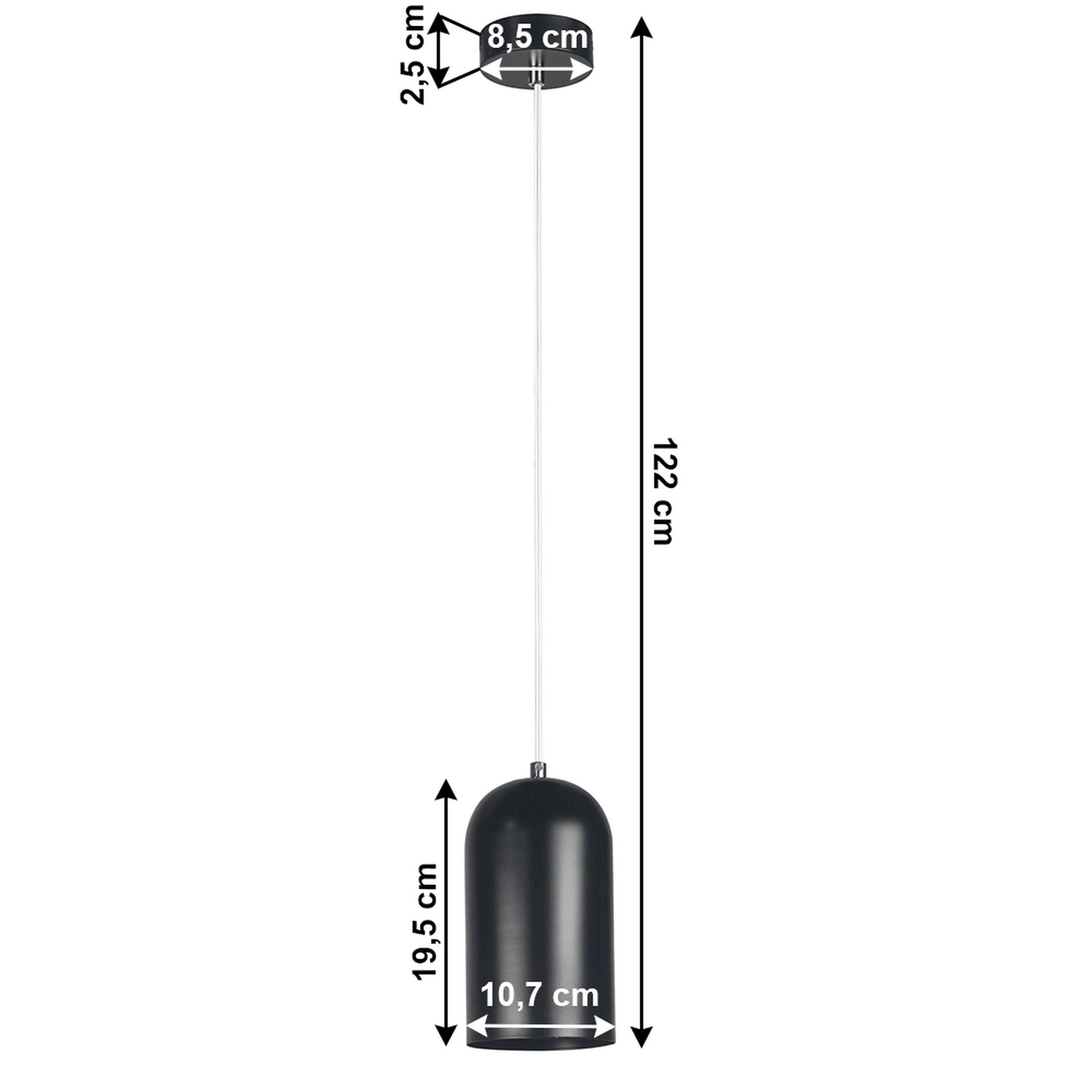 Lustra LUKEN, negru, metal, 11x122 cm