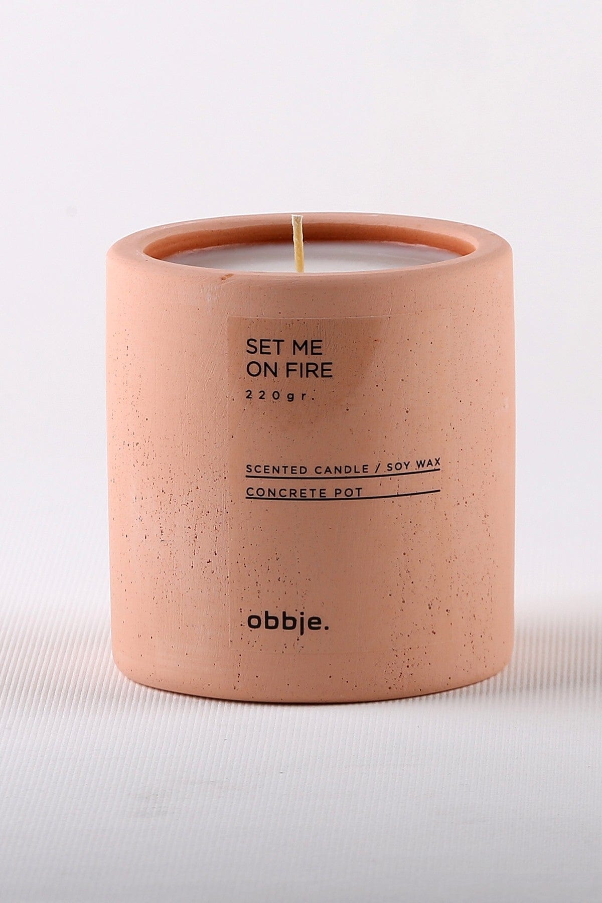 Lumanare 665CST1108, roz, beton/parafina, 9x9x9 cm