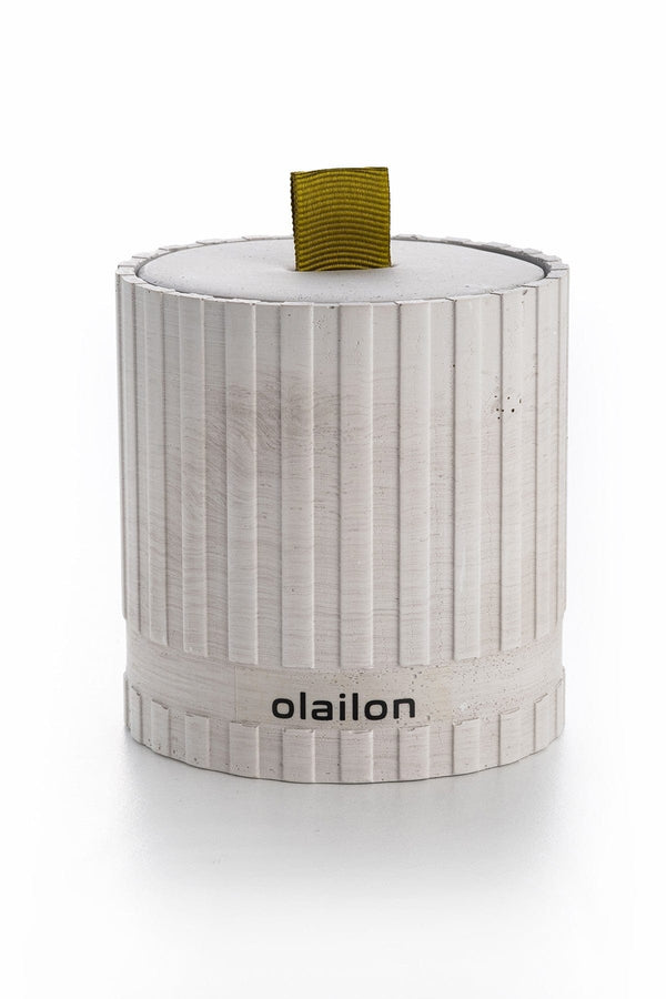 Lumanare SUTUN, gri/maro, beton/parafina, 8x9 cm