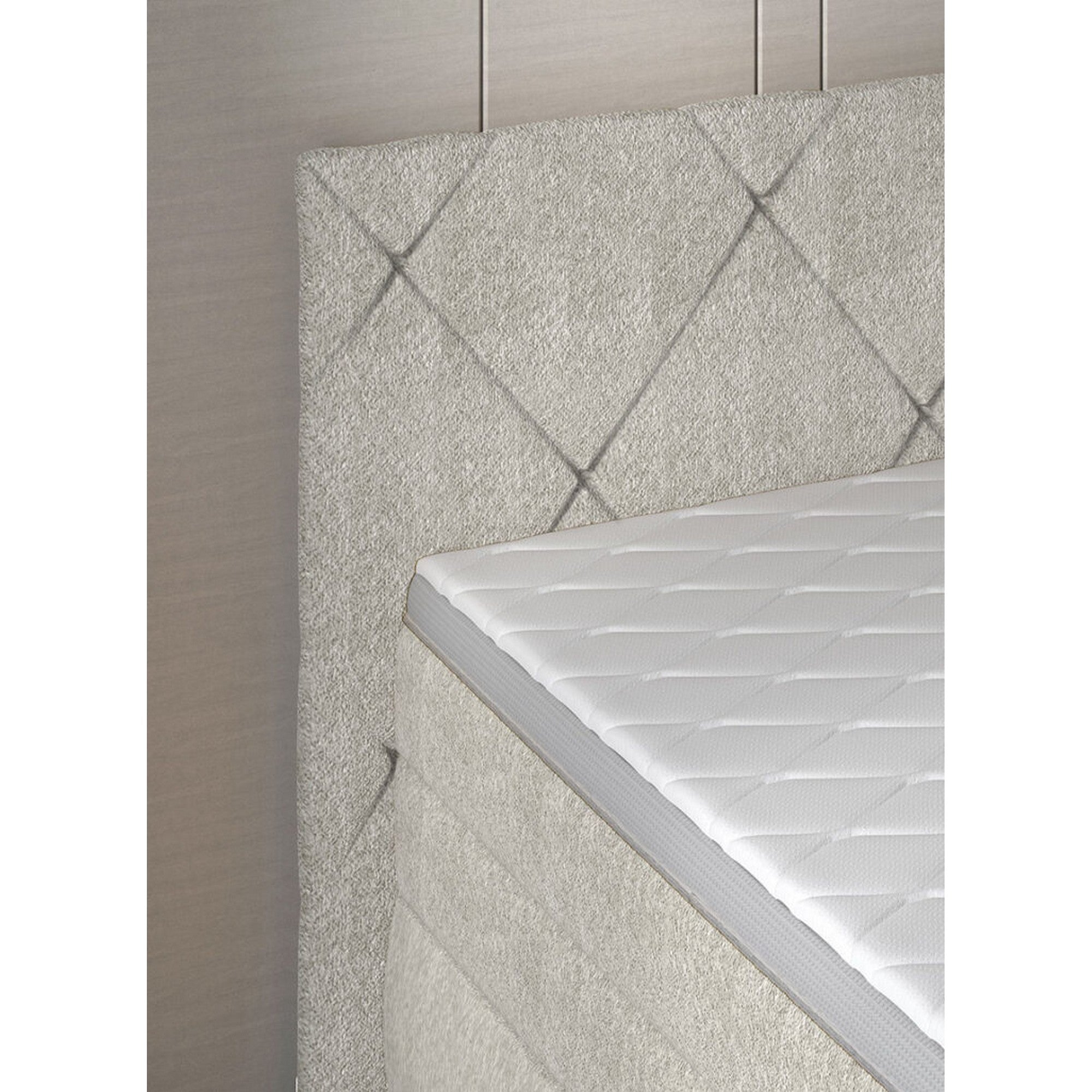 Pat boxspring LUNGO 180x200, personalizabil materiale gama Oferta Avantaj, 2 lazi depozitare, cu saltele si topper