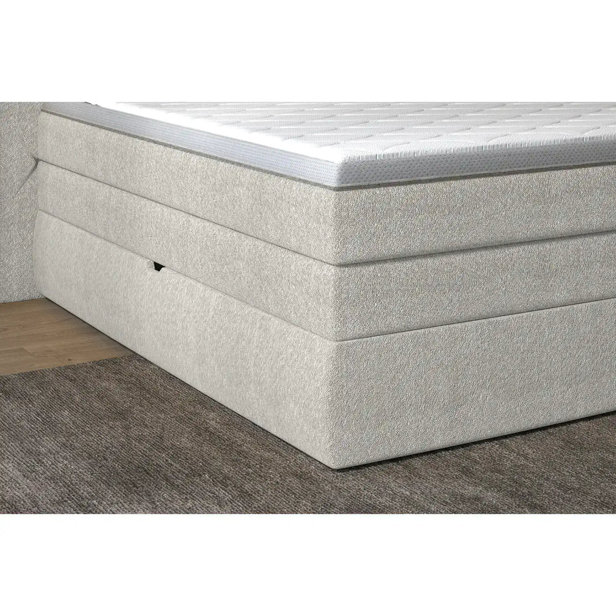 Pat boxspring LUNGO 180x200, personalizabil materiale gama Oferta Avantaj, 2 lazi depozitare, cu saltele si topper