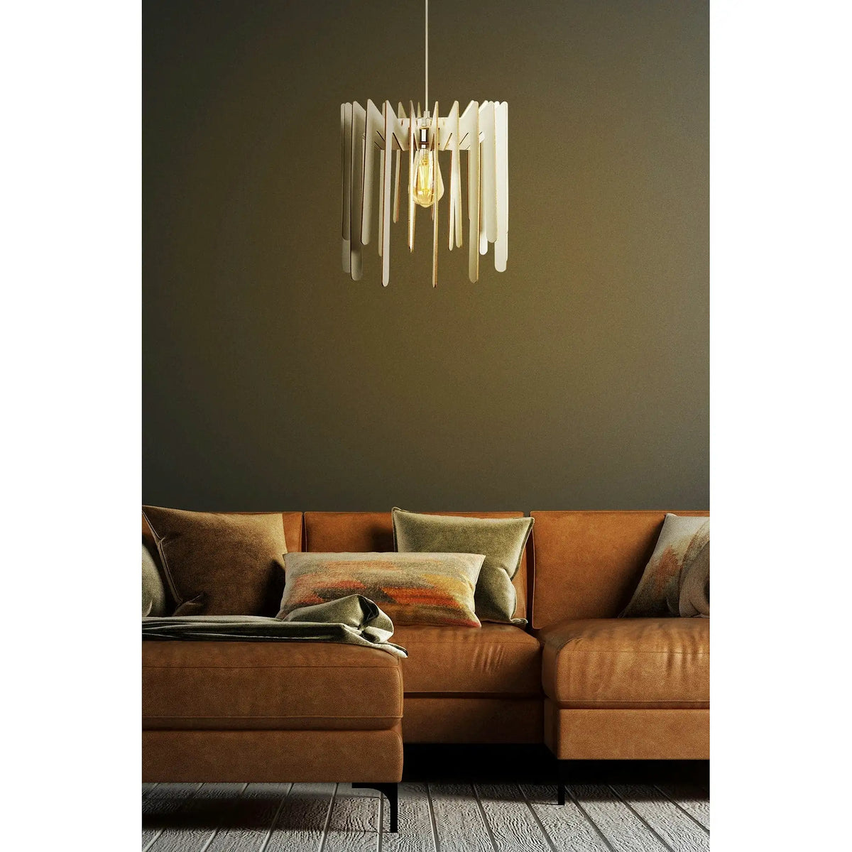 Lustra 390FLH1521, alb, 30x30x65 cm