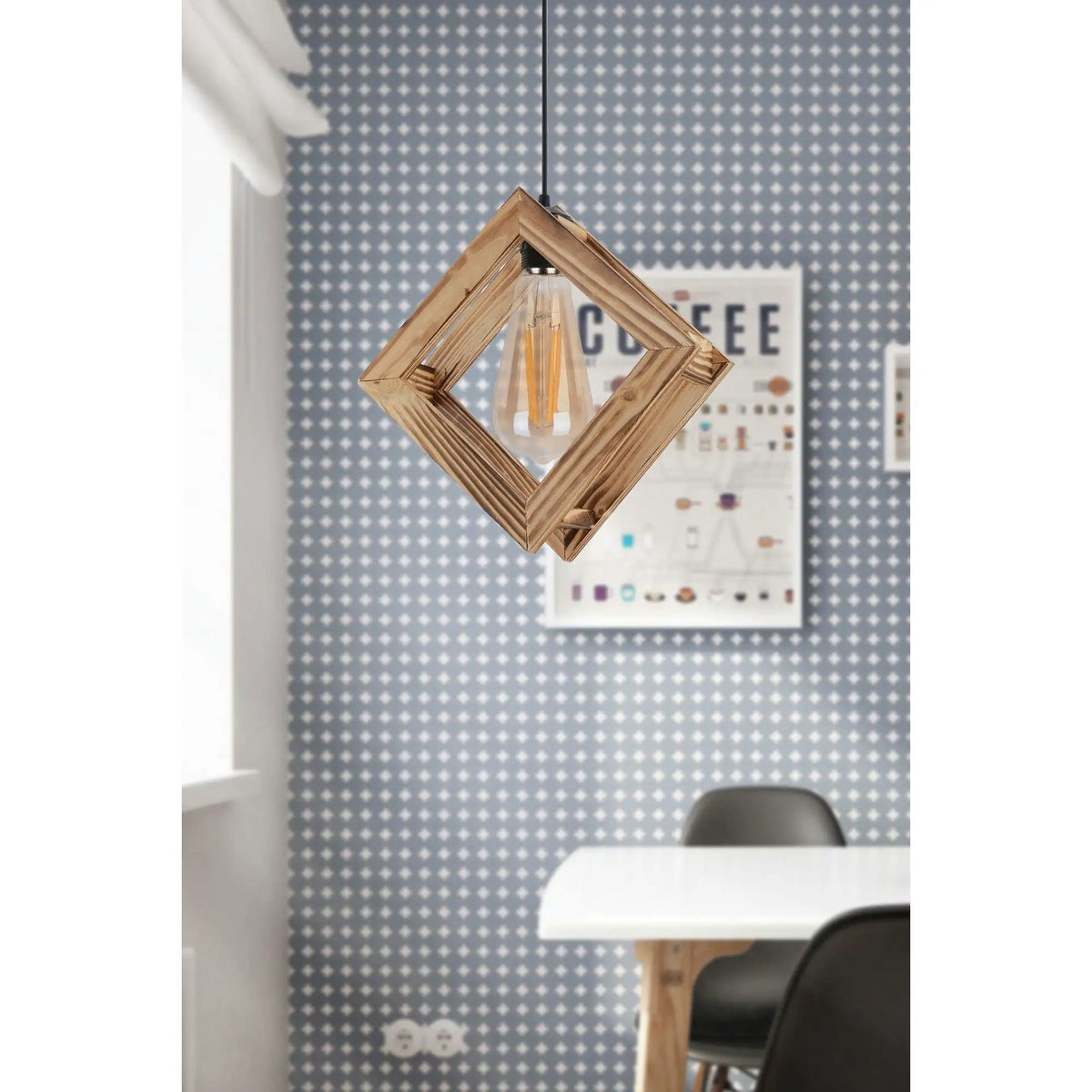 Lustra 390FLH1847, stejar, lemn, 34x78 cm