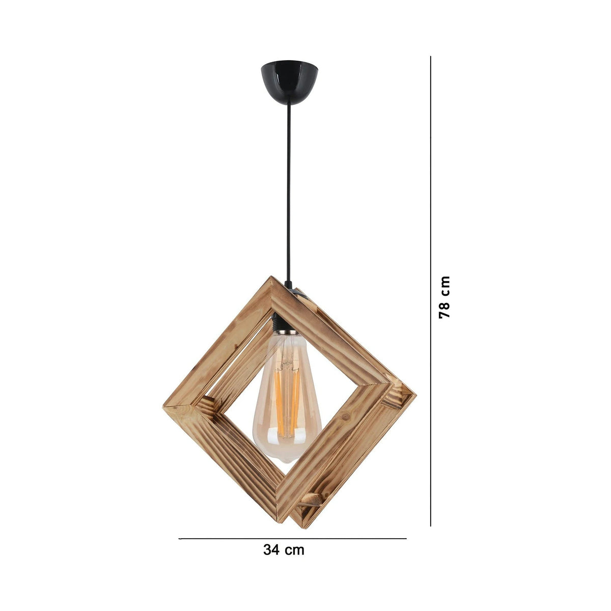 Lustra 390FLH1847, stejar, lemn, 34x78 cm