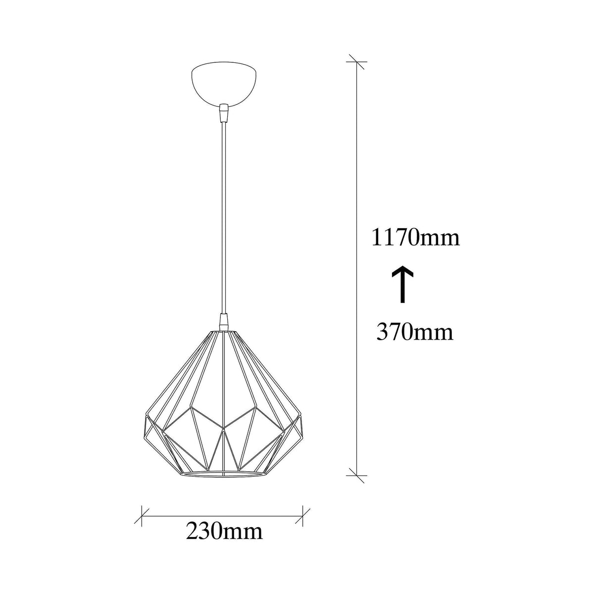 Lustra 704-S, negru, metal, 23x37-117 cm