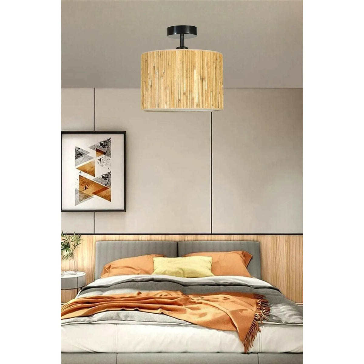 Lustra 846STL5121, lemn de bambus/metal, 30x30 cm
