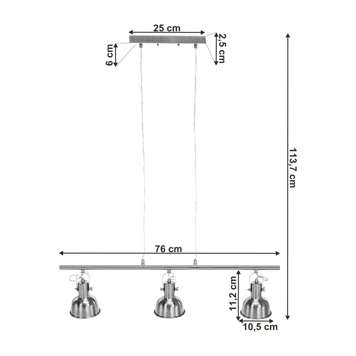 Lustra AVIER TIP 4, crom, metal, 76x11x114 cm