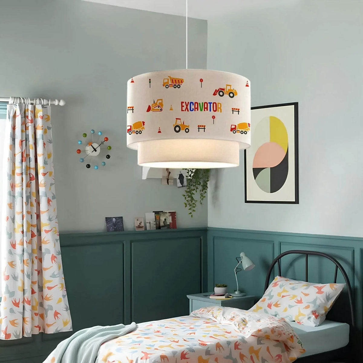 Lustra AYD-3030, crem/galben, material textil/metal, 30x70 cm