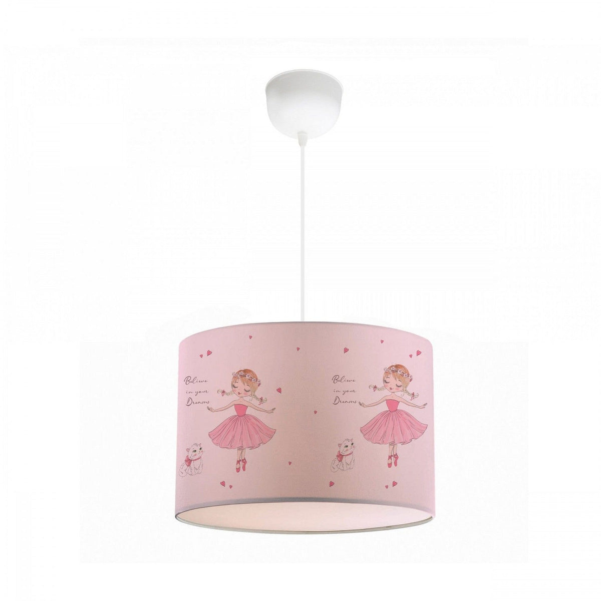 Lustra AYD-3526, roz, material textil/metal, 30x70 cm