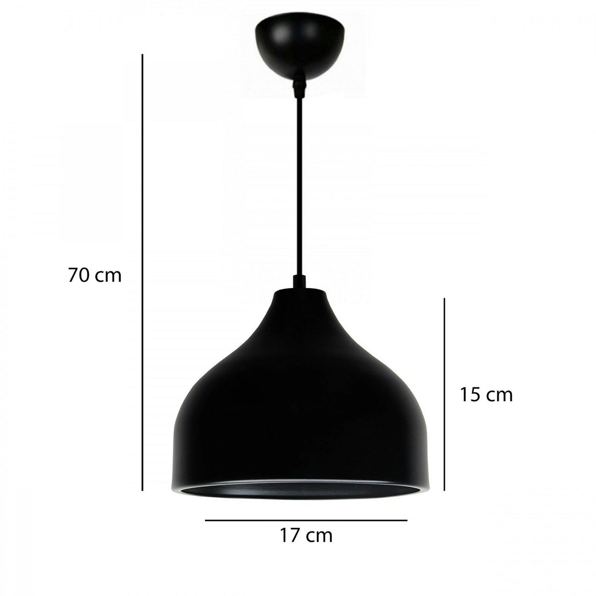 Lustra AYD-3550, negru, metal, 17x70 cm