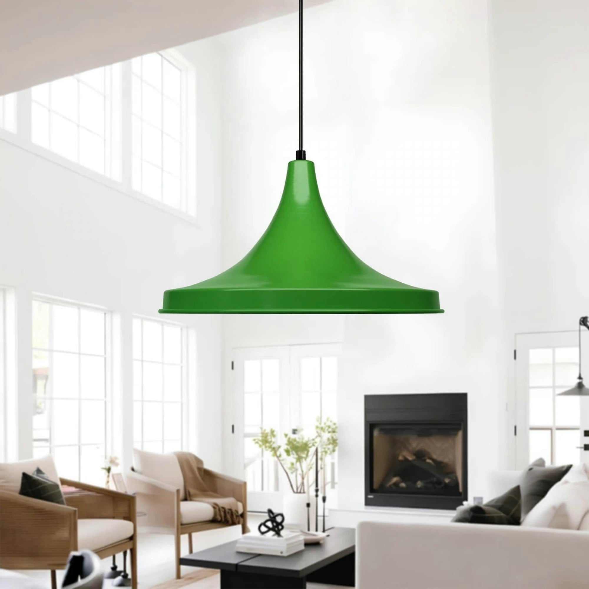 Lustra AYD-3718, verde, metal, 30x120 cm