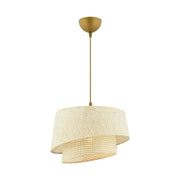 Lustră BARETTE HAZERAN, crem/auriu, metal/textil, 32x65 cm